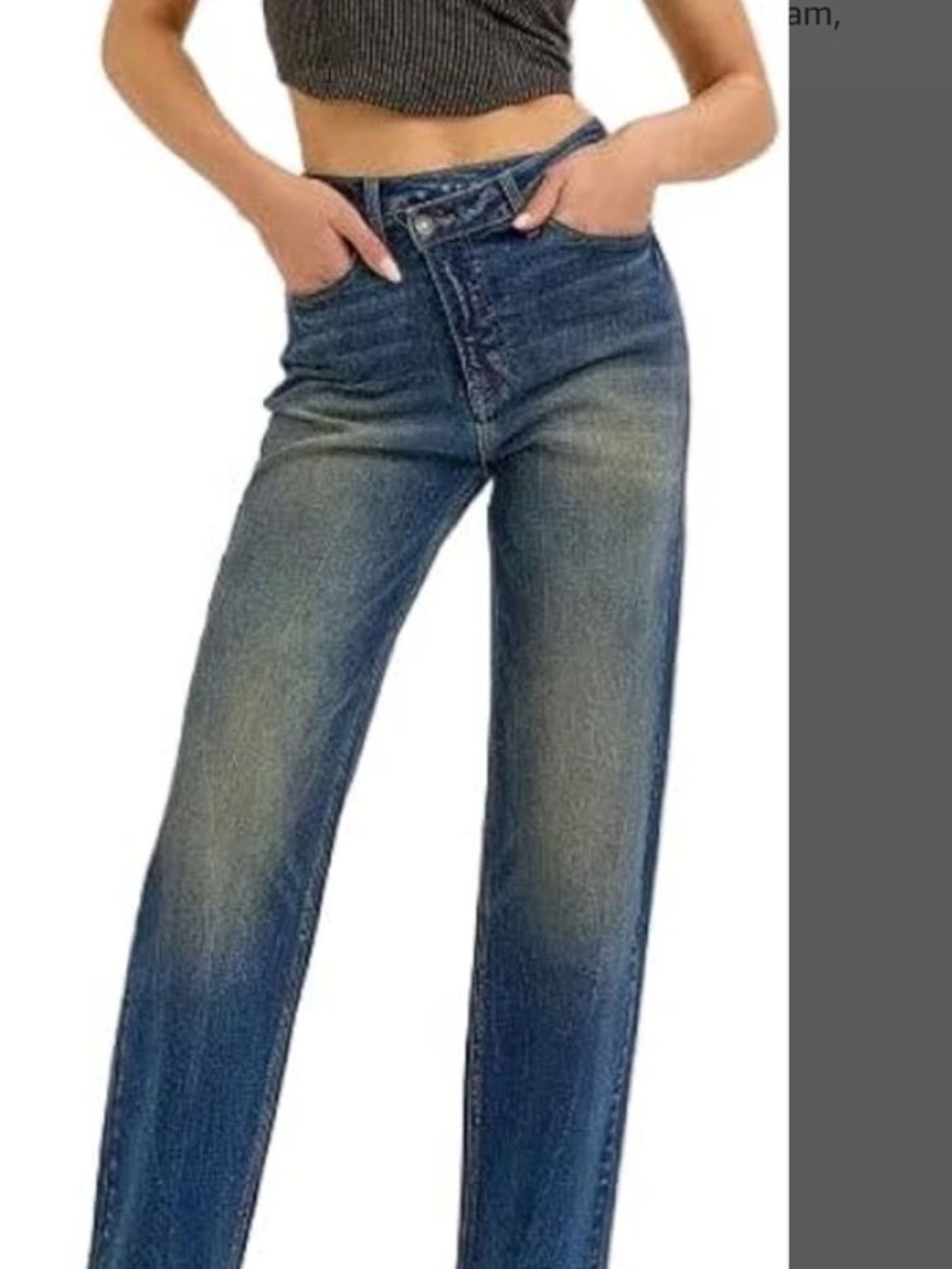 Cello Jeans - Super High Rise Dad ASYMMETRIC CROSS-OVER 
Jeans light wash size 3